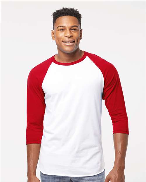 White/ Red Fine Jersey Raglan T-Shirt - 245