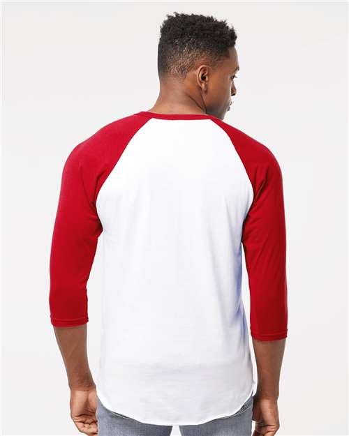 White/ Red Fine Jersey Raglan T-Shirt - 245