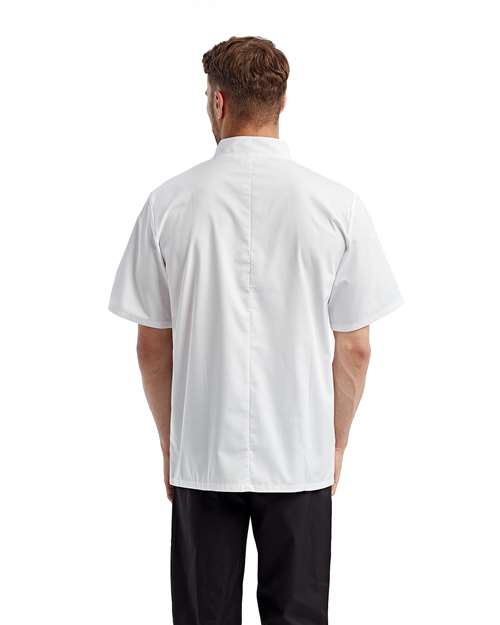 White Short Sleeve Recycled Chef Coat - RP656