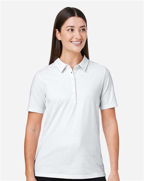 White/ Silver Women's Crownlux Performance® Geo Polo - DG101W