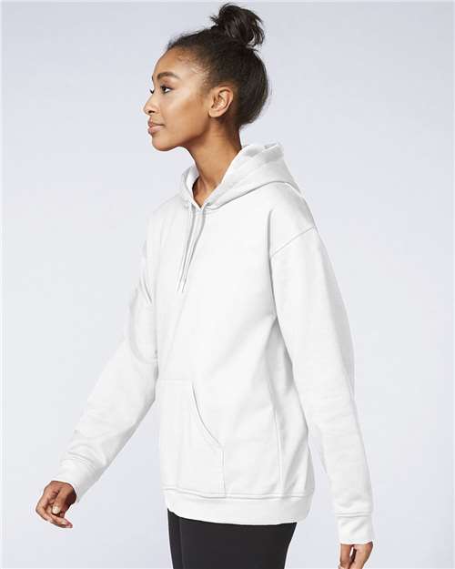 White Softstyle® Midweight Hooded Sweatshirt - SF500