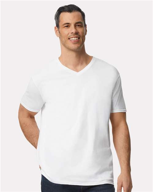 White Softstyle® V-Neck T-Shirt - 64V00