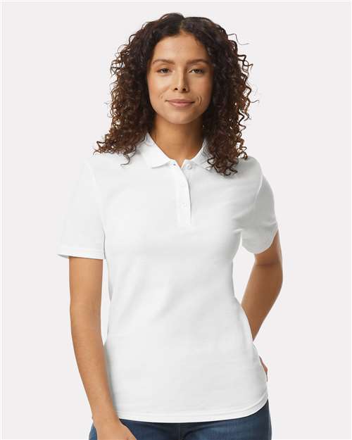 White Softstyle® Women's Pique Polo - 64800L