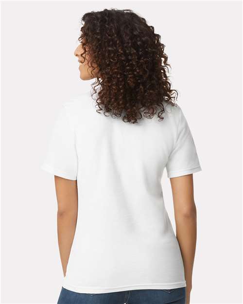 White Softstyle® Women's Pique Polo - 64800L