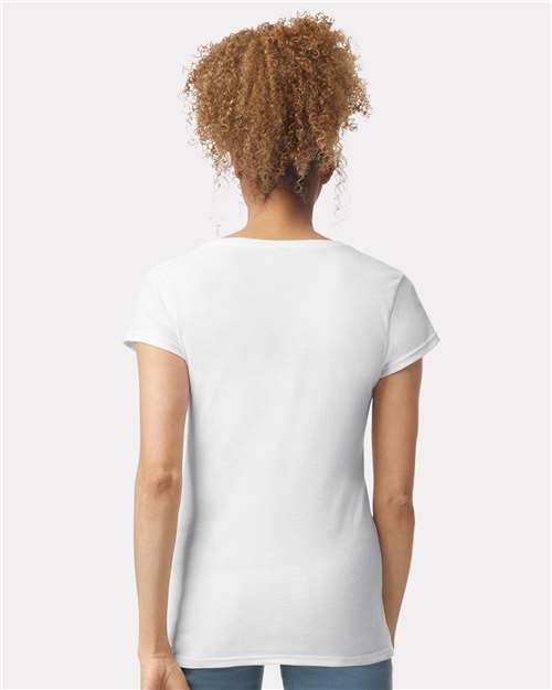 White Softstyle® Women’s V-Neck T-Shirt - 64V00L