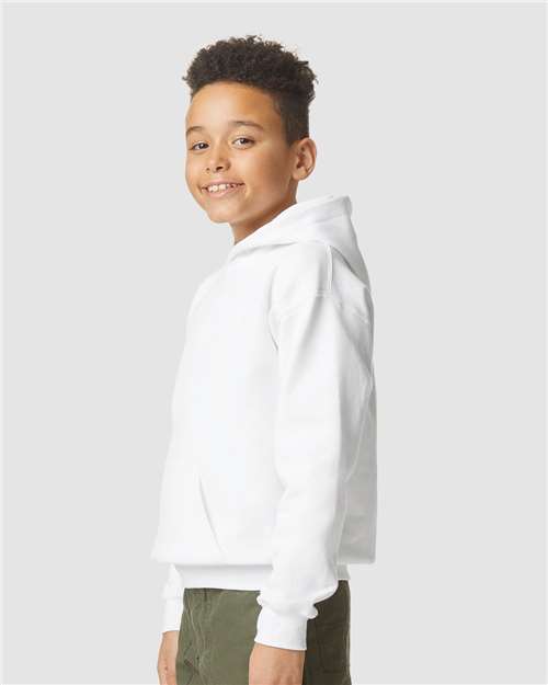 White Softstyle® Youth Midweight Hooded Sweatshirt - SF500B