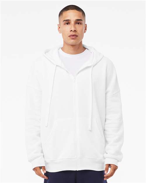 White Sponge Fleece DTM Full-Zip Hoodie - 3759