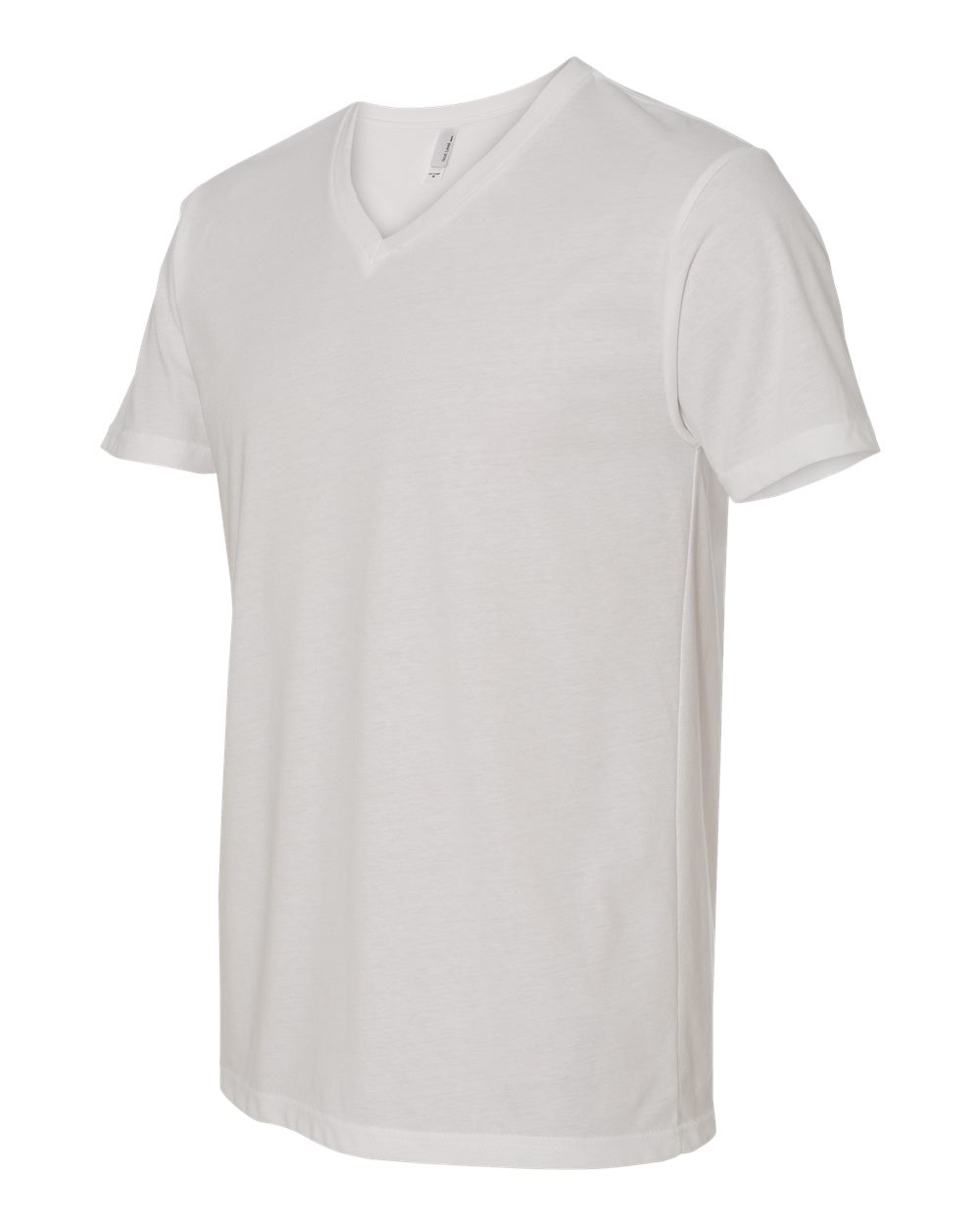 White Sueded V-Neck T-Shirt - 6440