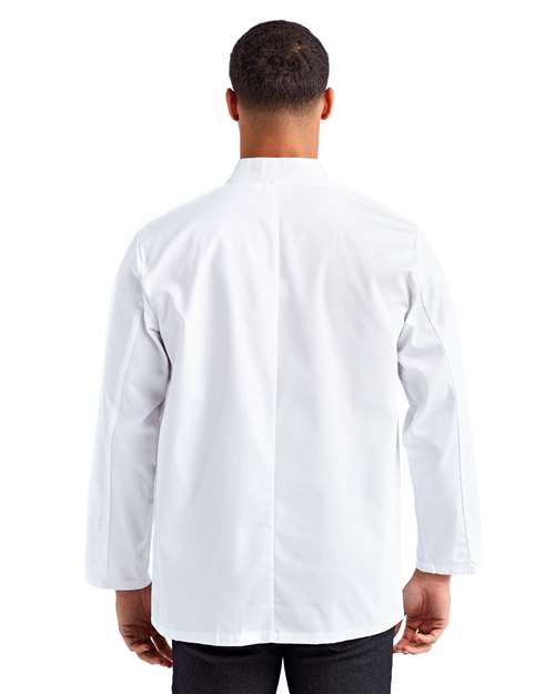 White Ten Studded Front Chef Coat - RP665