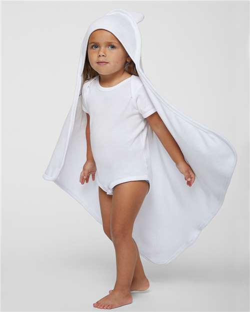 White Terry Cloth Hooded Towel with Ears - 1013