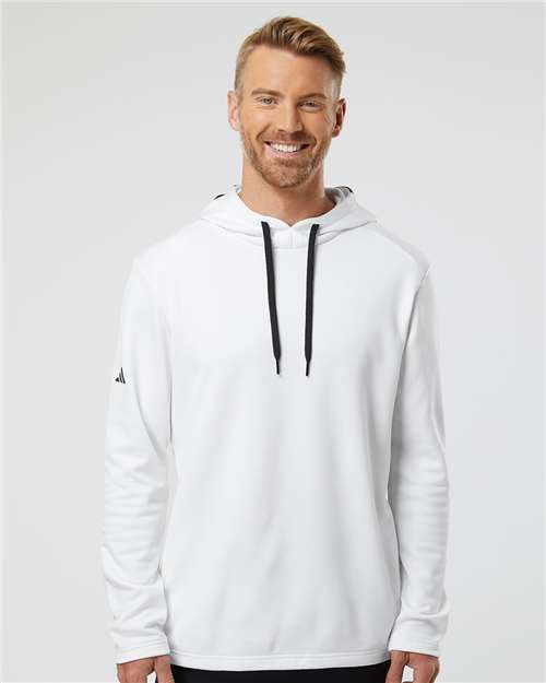 White Textured Mixed Media Hooded Sweatshirt - A530
