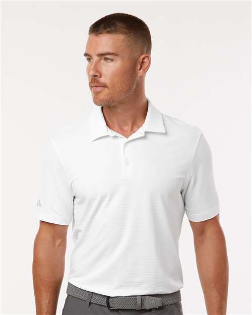White Textured Stripe Polo - A704
