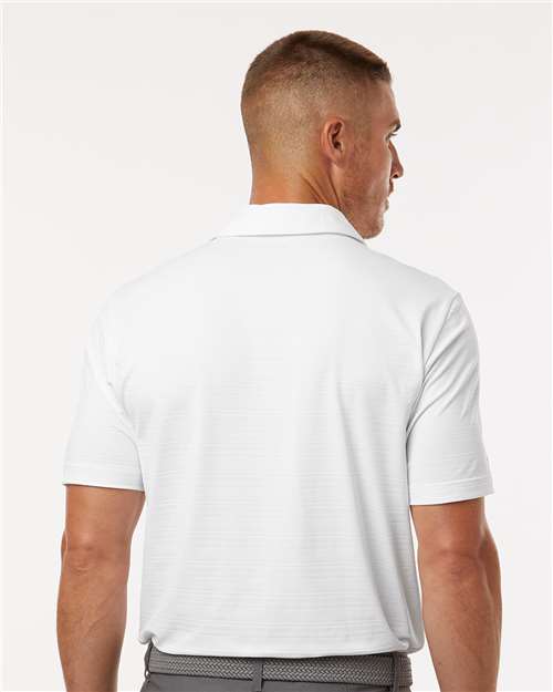 White Textured Stripe Polo - A704