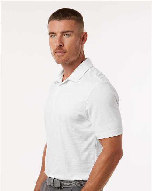 White Textured Stripe Polo - A704