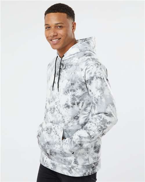 White Tie Dye Performance Raglan Pullover Sweatshirt - 8670