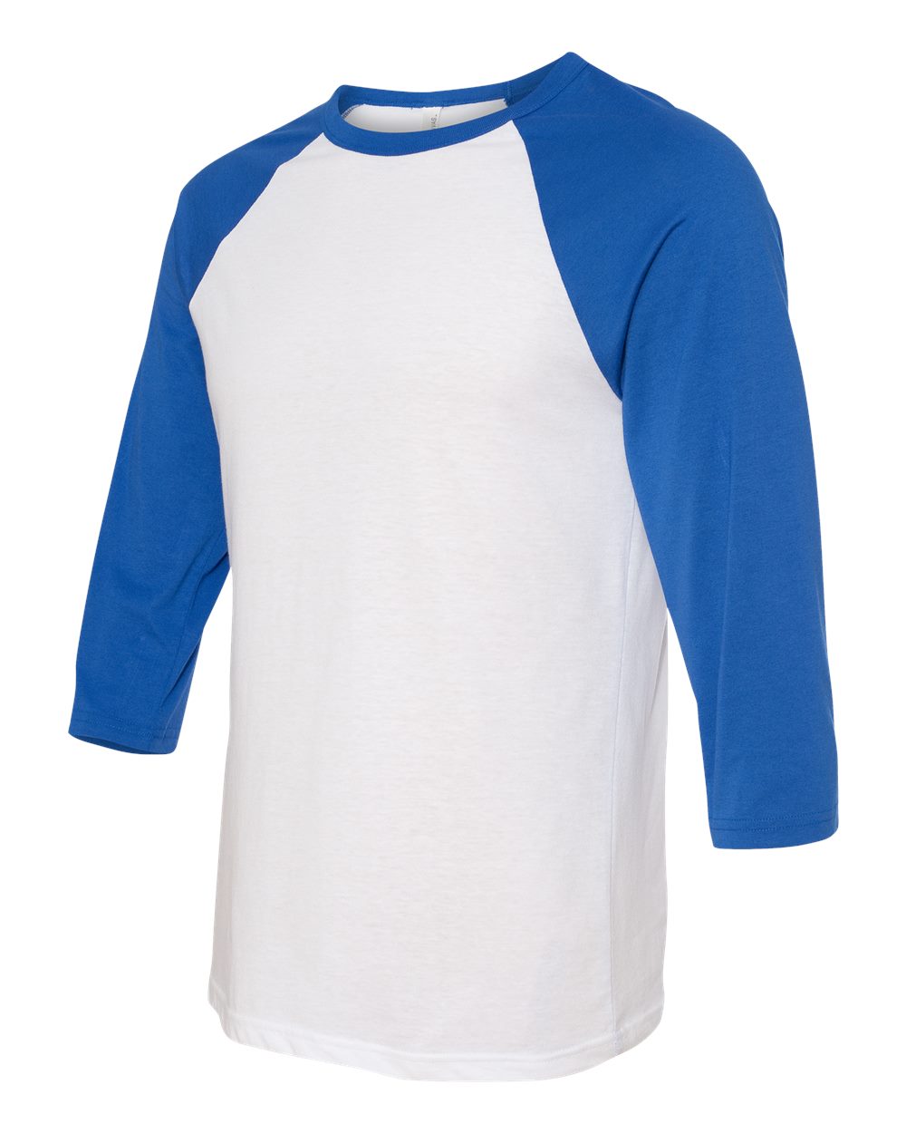 White/ True Royal Three-Quarter Sleeve Baseball Tee - 3200