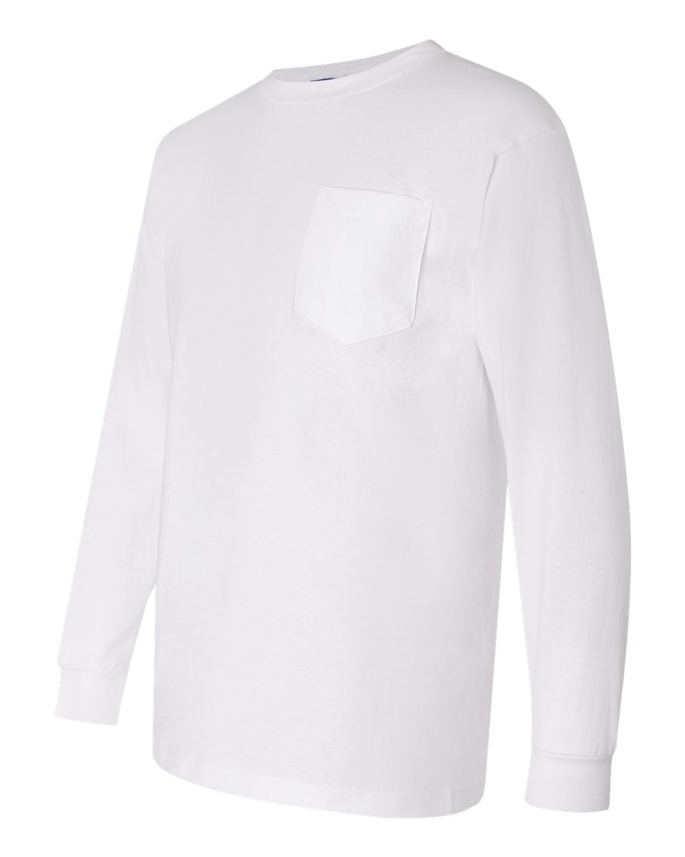 White Union-Made Long Sleeve Pocket T-Shirt - 3055