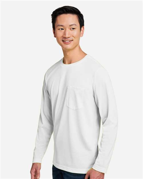 White Unisex Charge Snag and Soil Protect Long Sleeve T-Shirt - M118L
