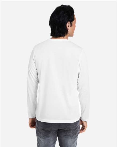 White Unisex Fusion ChromaSoft™ Performance Long Sleeve T-Shirt - CE111L
