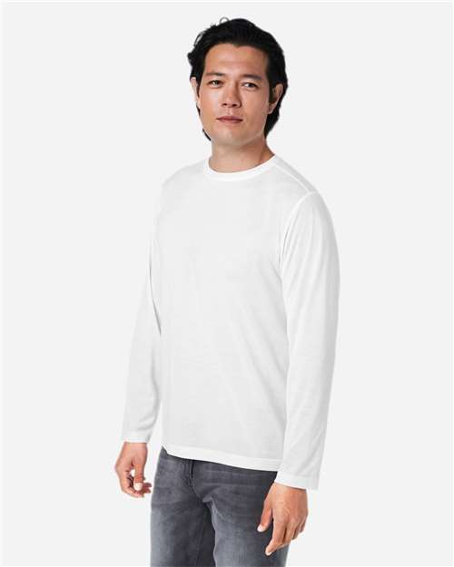 White Unisex Fusion ChromaSoft™ Performance Long Sleeve T-Shirt - CE111L