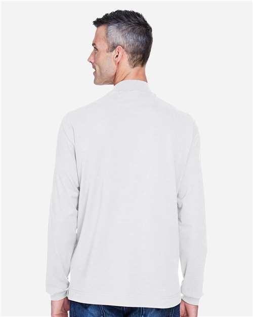 White Unisex Sueded Jersey Mock Neck T-Shirt - D420