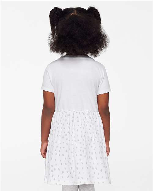 White/ White Spot Toddler Fine Jersey Dress - 5333