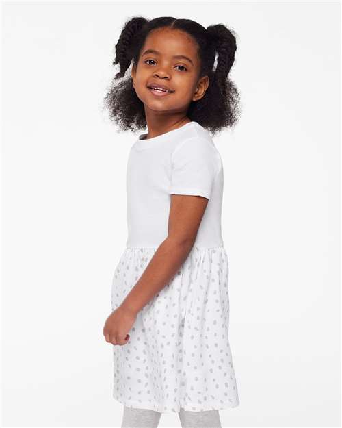 White/ White Spot Toddler Fine Jersey Dress - 5333