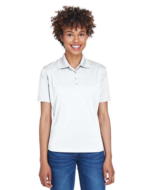 White Women's Cool & Dry 8-Star Elite Performance Interlock Polo - 8610L