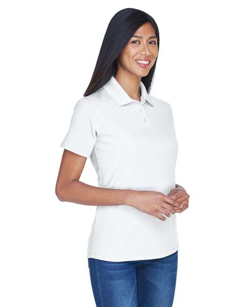 White Women's Cool & Dry Stain-Release Performance Polo - 8445L