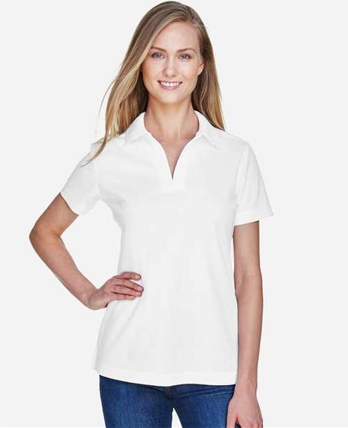 White Women's CrownLux Performance® Plaited Polo - DG20W