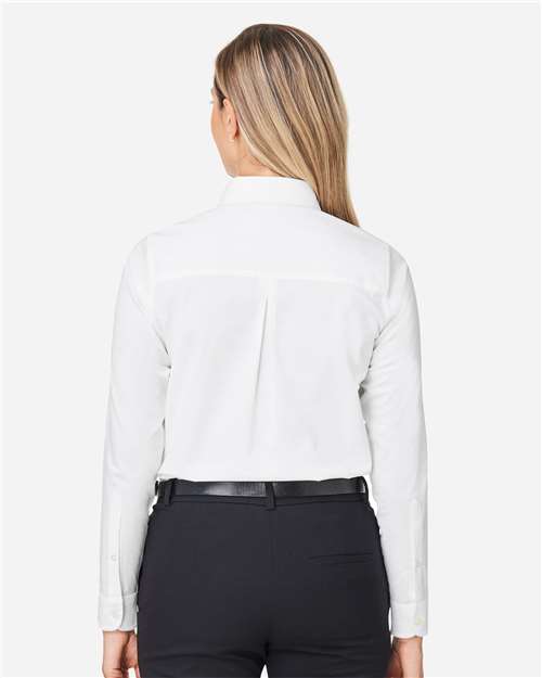 White Women's CrownLux Performance® Spencer Poplin Dress Shirt - DG505W