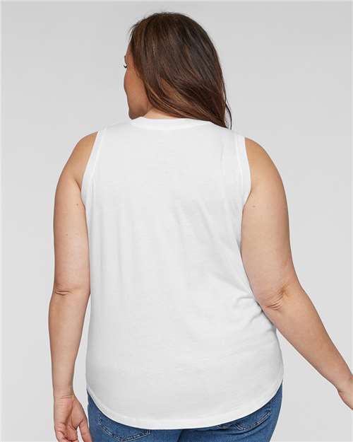 White Women's Curvy Relaxed Fine Jersey Tank - 3892