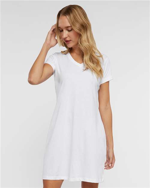 White Women's Fine Jersey V-Neck Coverup - 3522