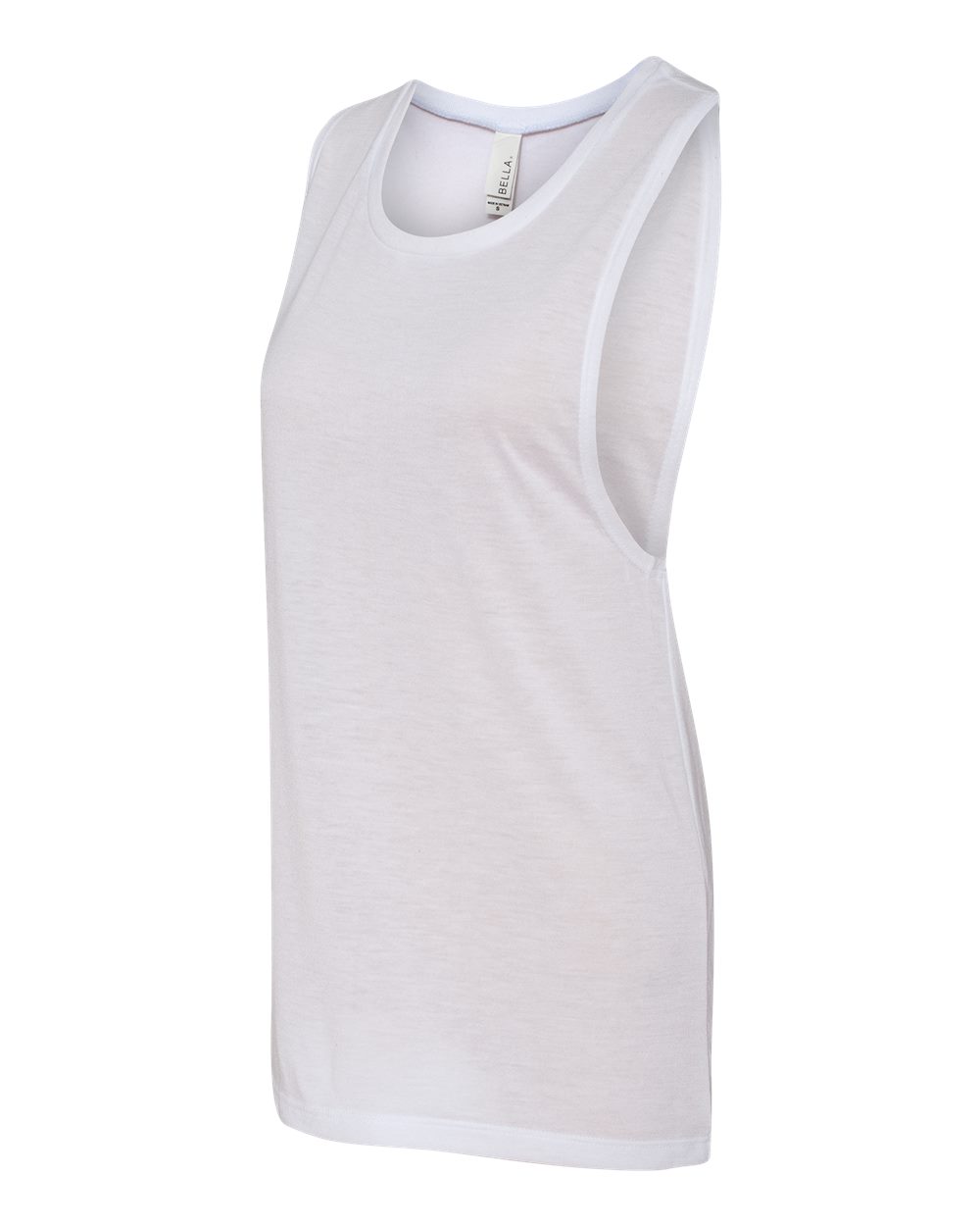 White Women's Flowy Scoop Muscle Tank - 8803