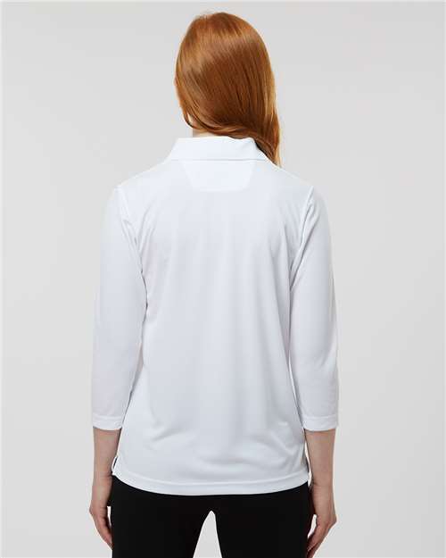 White Women's Lady Palm Three-Quarter Sleeve Polo - 120