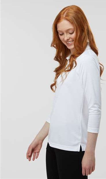 White Women's Lady Palm Three-Quarter Sleeve Polo - 120