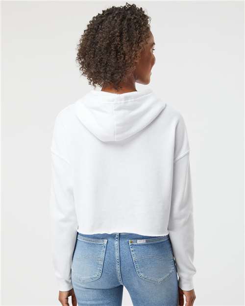 White Women’s Lightweight Crop Hooded Sweatshirt - AFX64CRP