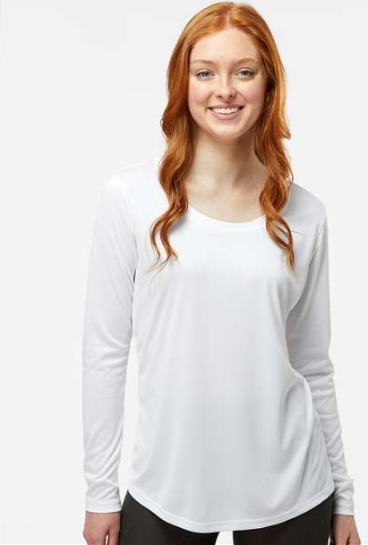 White Women's Long Islander Performance Long Sleeve T-Shirt - 214