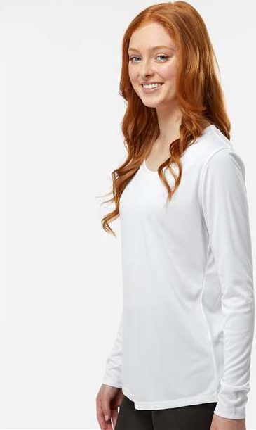 White Women's Long Islander Performance Long Sleeve T-Shirt - 214