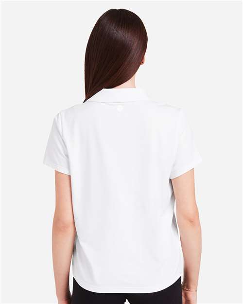 White Women's Marbled Fairway Polo - PDP7058