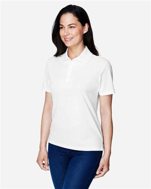 White Women's Origin Performance Piqué Polo - 78181