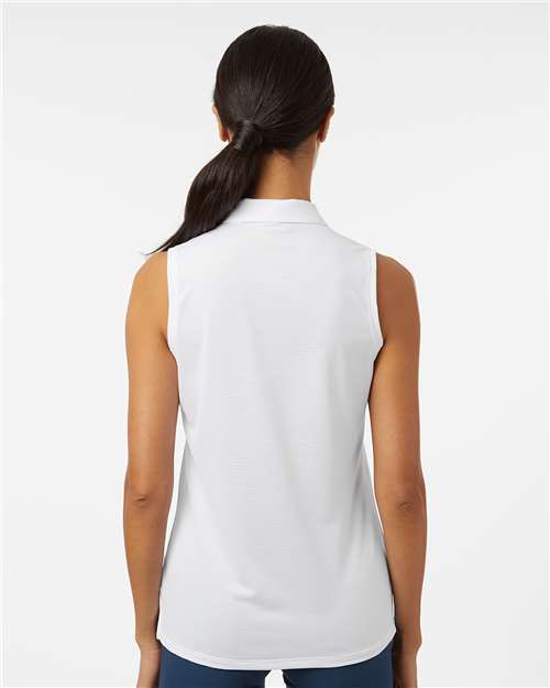 White Women's Ottoman Sleeveless Polo - A1005