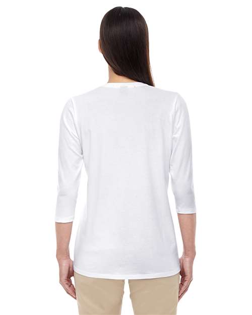 White Women's Perfect Fit™ Bracelet-Length V-Neck Top - DP184W