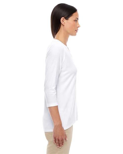 White Women's Perfect Fit™ Bracelet-Length V-Neck Top - DP184W