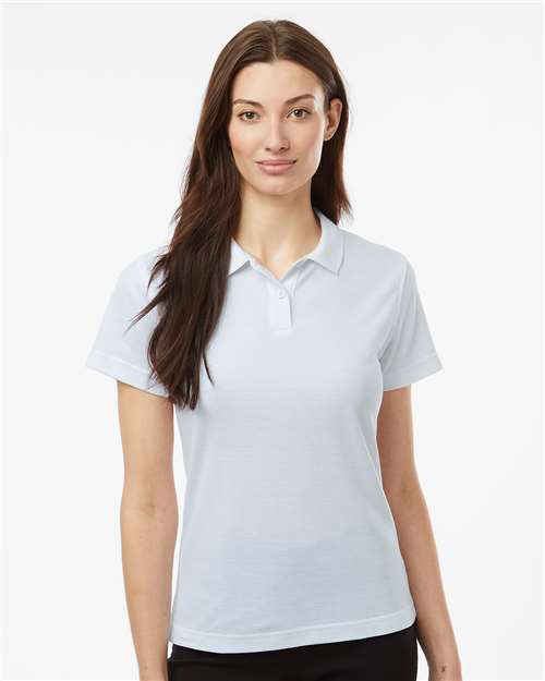 White Women's Pique Polo - 62800L