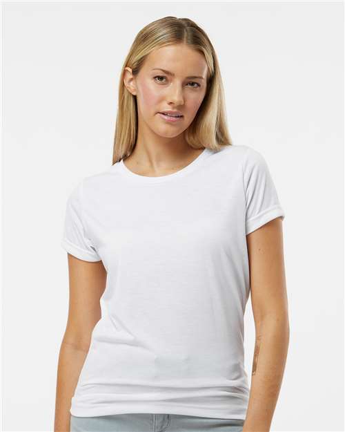 White Women's Polyester Sublimation Tee - 1510