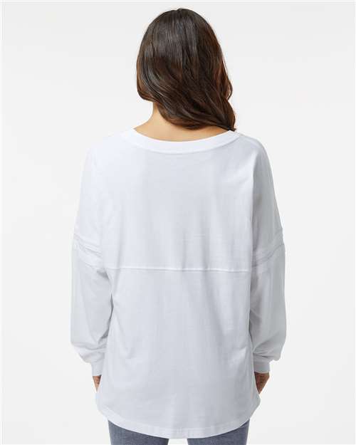 White Women's Pom Pom Long Sleeve Jersey T-Shirt - BW3514
