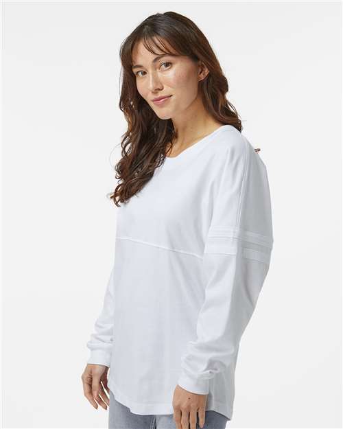 White Women's Pom Pom Long Sleeve Jersey T-Shirt - BW3514