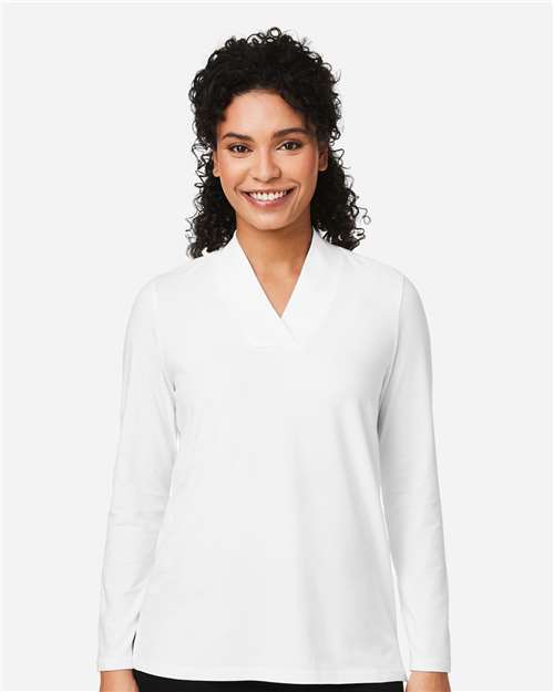 White Women's Raleigh Shawl Collar Knit Top - DP121W