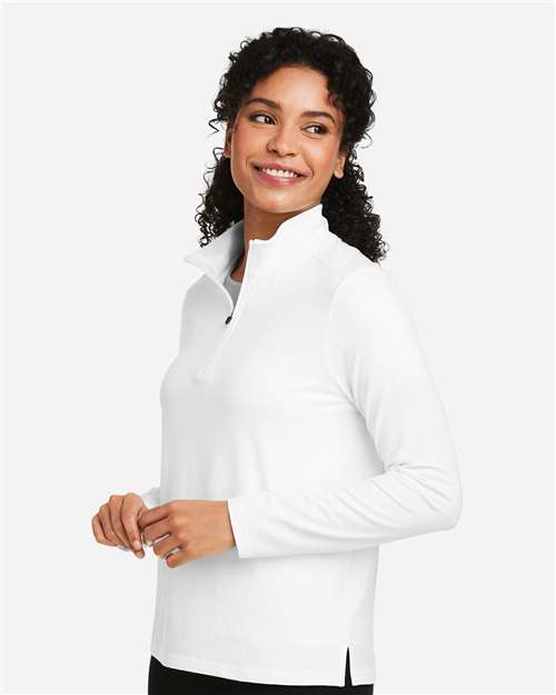White Women's Raleigh Stretch Quarter-Zip Pullover - DG425W